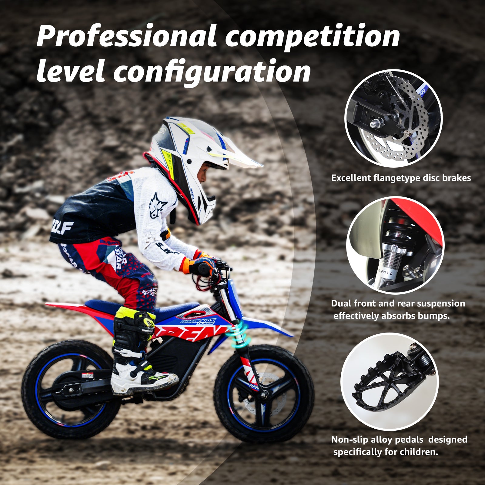 Warrior Kids Electric Dirt Bike | RFN SX-E500 Black | RFN BY APOLLO